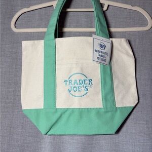 Trader Joe’s - NWT - Mini Pastel Canvas Tote Bag